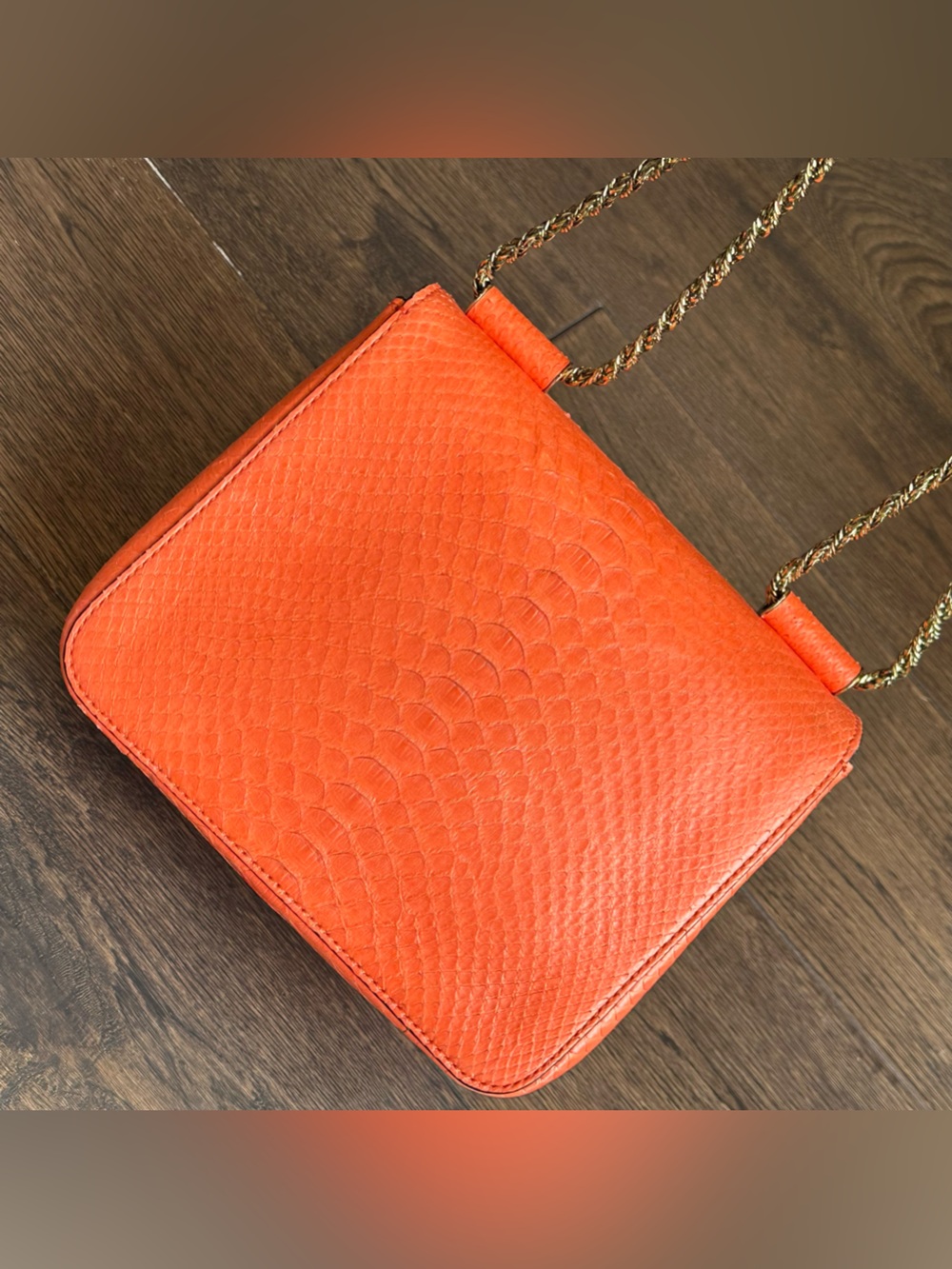 Chloe Coral Pink Python Elsie Shoulder Chain Bag - Picture 6 of 16